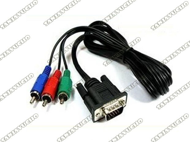 &u+ CABLE VGA A 3 RCA COMPONENTE 1,80 MTS